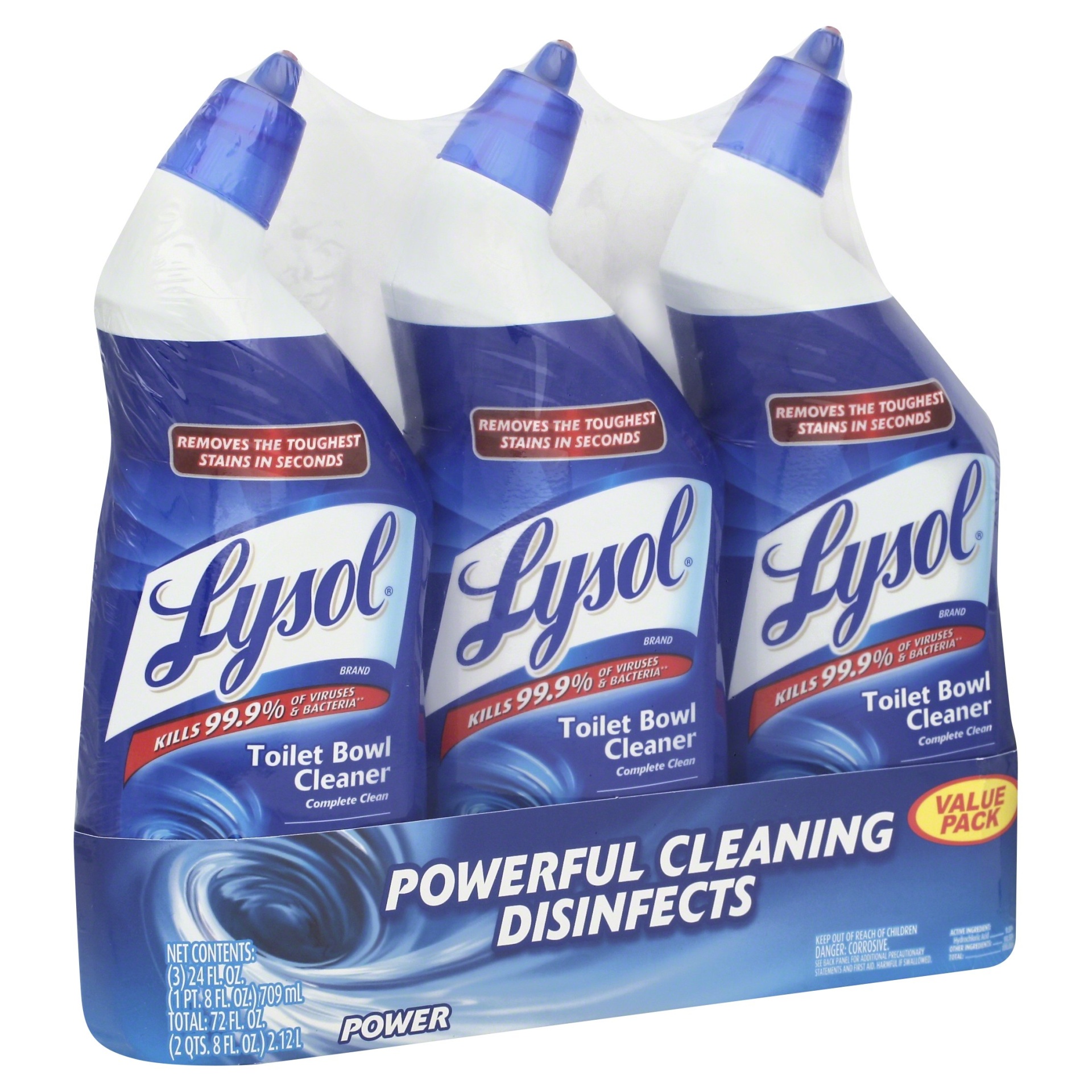 slide 1 of 6, Lysol Toilet Bowl Cleaner-Power, 3 ct; 24 fl oz