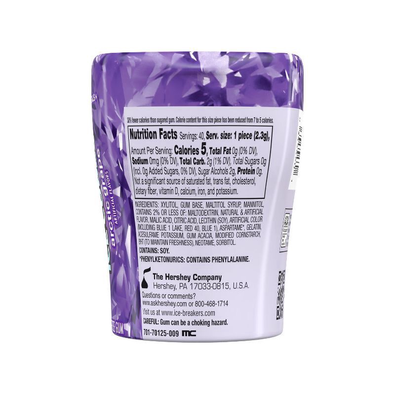 slide 5 of 5, Ice Breakers Ice Cubes Sugar-Free Arctic Grape Gum - 40ct, 40 ct