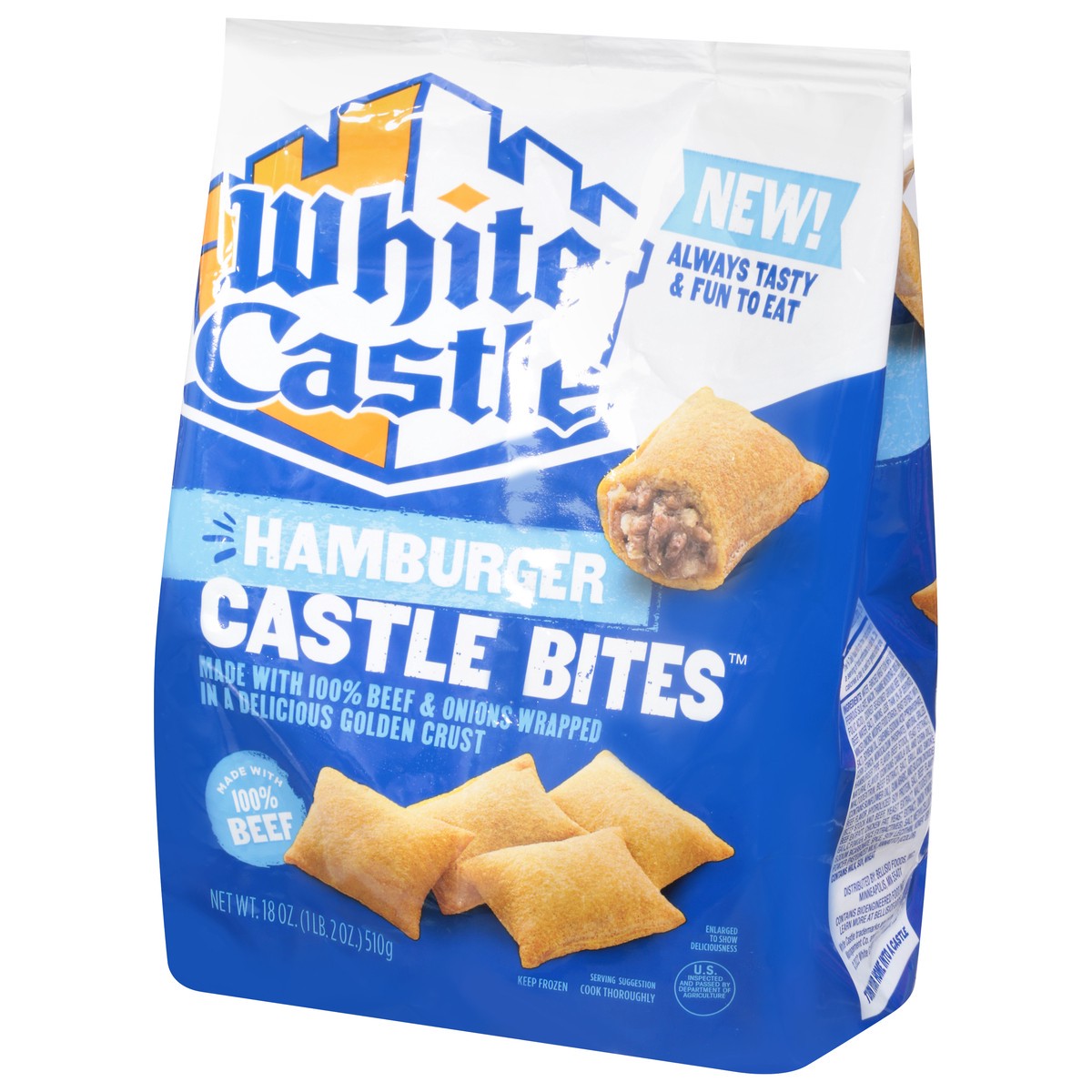 slide 2 of 9, White Castle Hamburger Castle Bites 18Oz, 18 oz