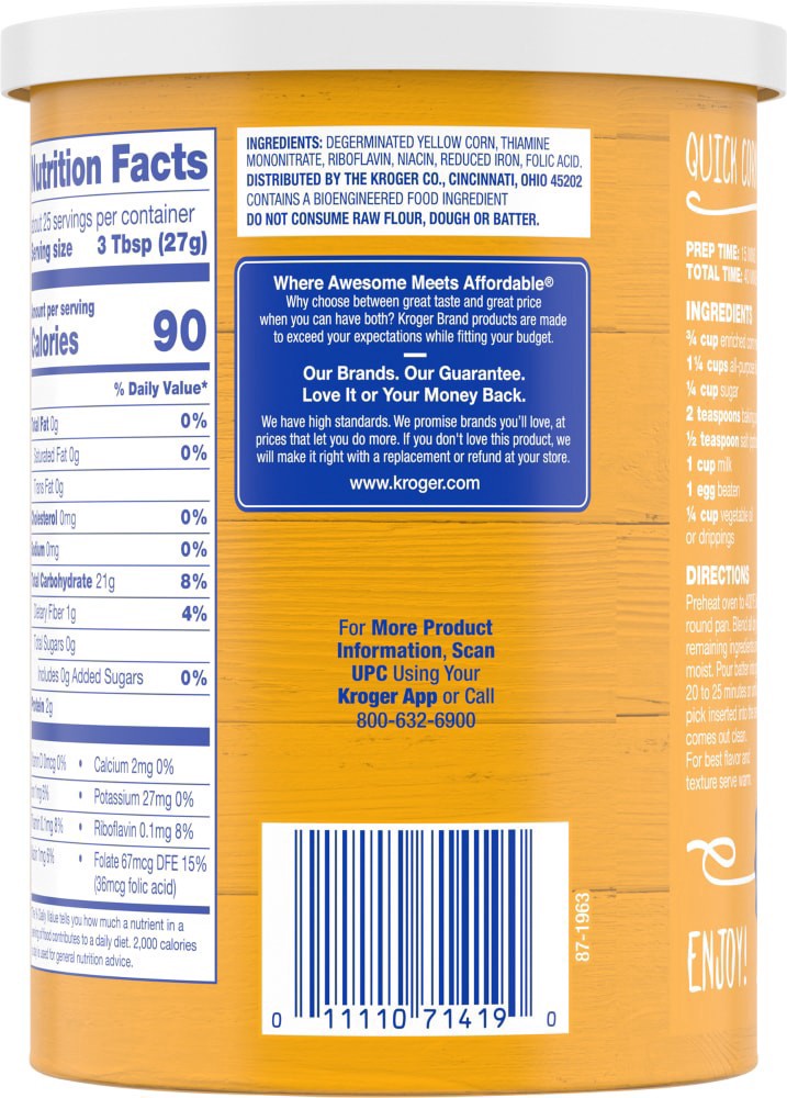 slide 4 of 4, Kroger Yellow Corn Meal, 24 oz