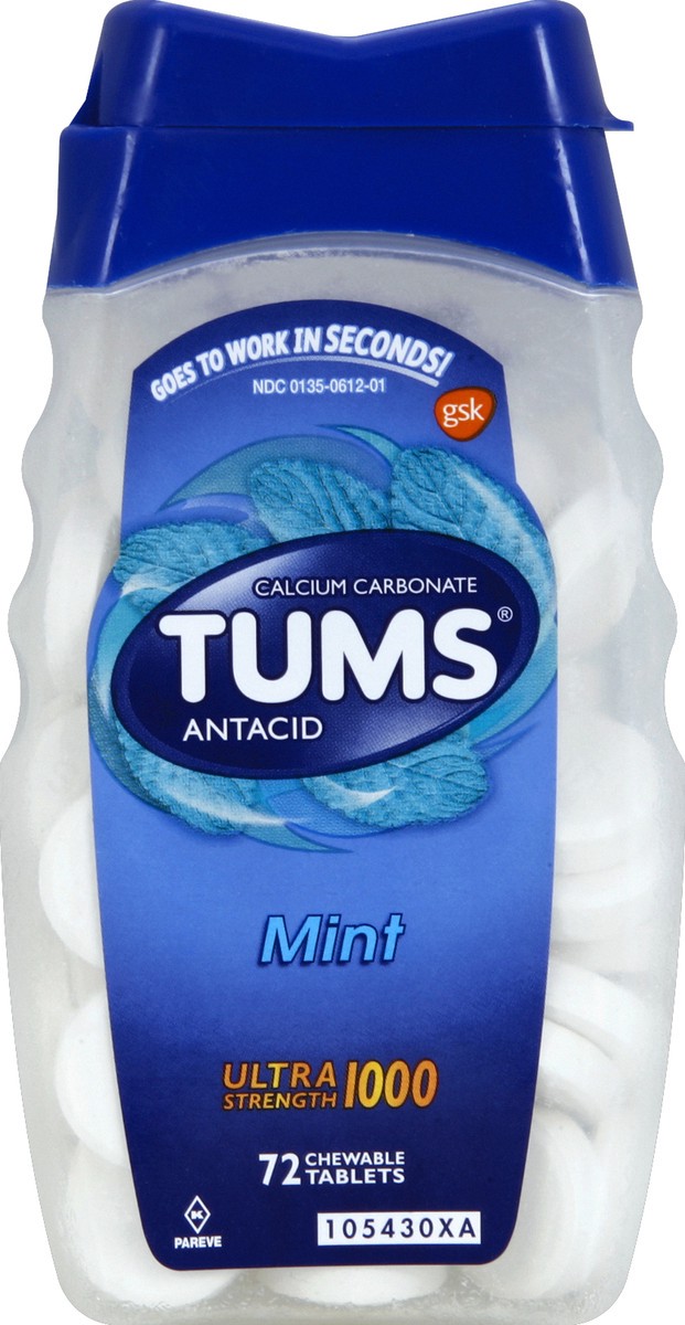 slide 3 of 4, Tums Antacid Chewable Tablets For Heartburn Relief, Ultra Strength, Mint, 72 ct