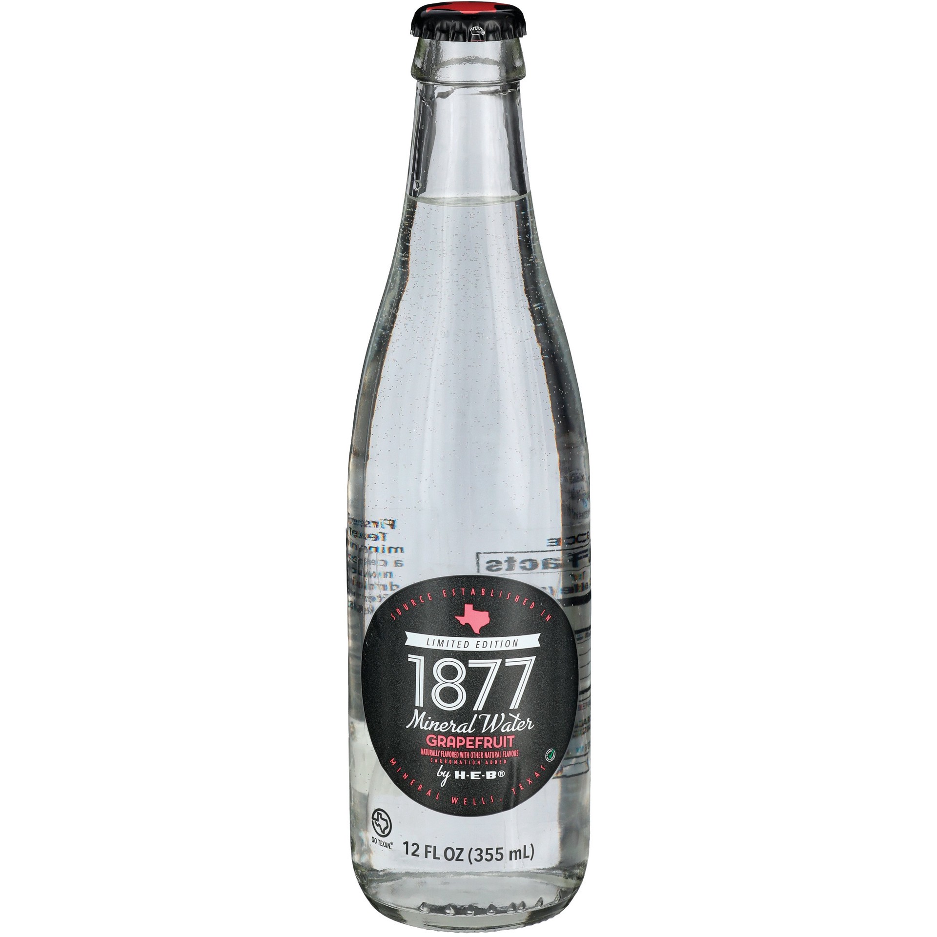 slide 1 of 1, H-E-B 1877 Grapefruit Mineral Water - 12 oz, 12 oz