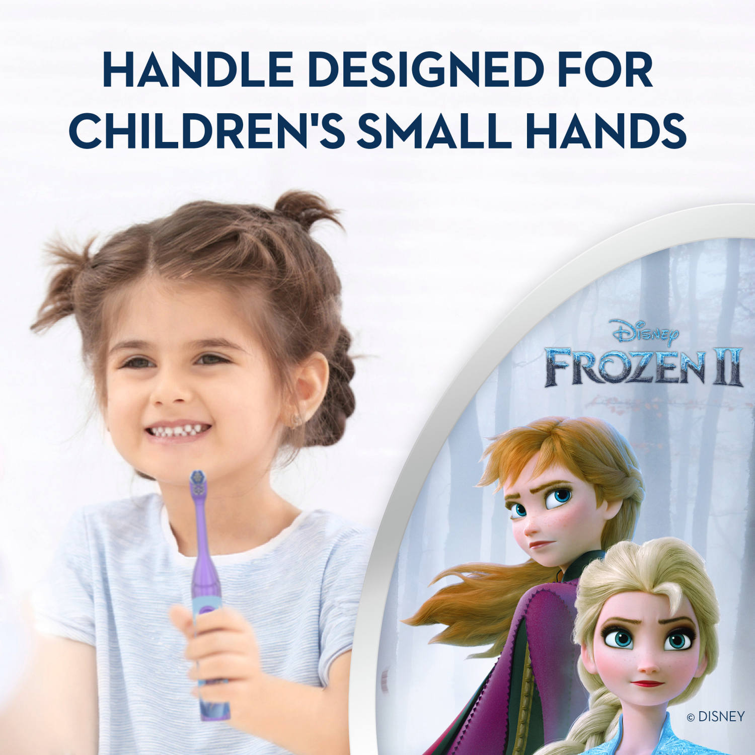 slide 3 of 5, Oral-B Kid's Battery Toothbrush featuring Disney's Frozen, Soft Bristles, for Kids 3+, 1 ct
