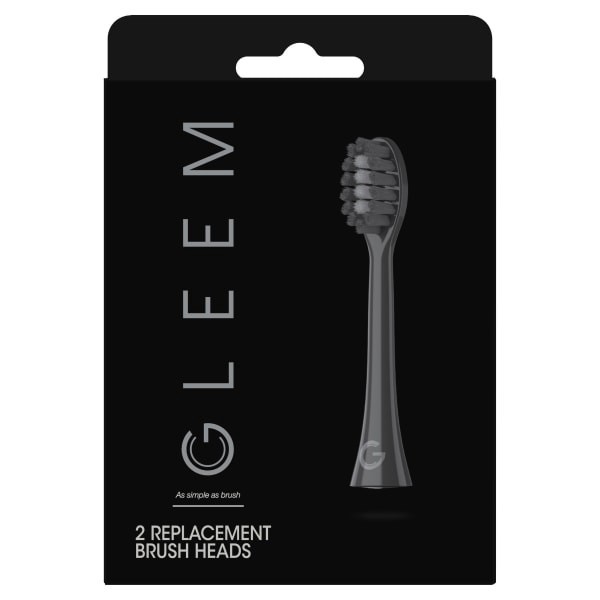 slide 23 of 29, GLEEM Toothbrush Refill Head, 2 count, Black, 2 ct