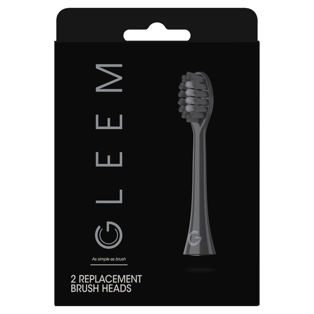 slide 5 of 29, GLEEM Toothbrush Refill Head, 2 count, Black, 2 ct