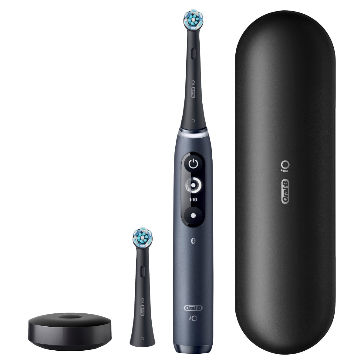 slide 6 of 29, Oral-B iO Series 7 Electric Toothbrush with 2 Brush Heads - Black Onyx, 1 ct