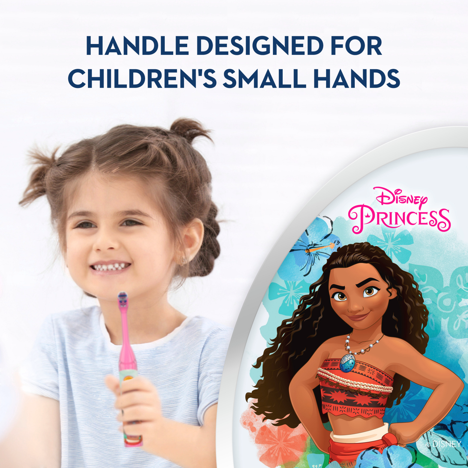 slide 3 of 5, Oral-B Kid's Battery Toothbrush featuring Disney's Moana, Soft Bristles, for Kids 3+, 1 ct