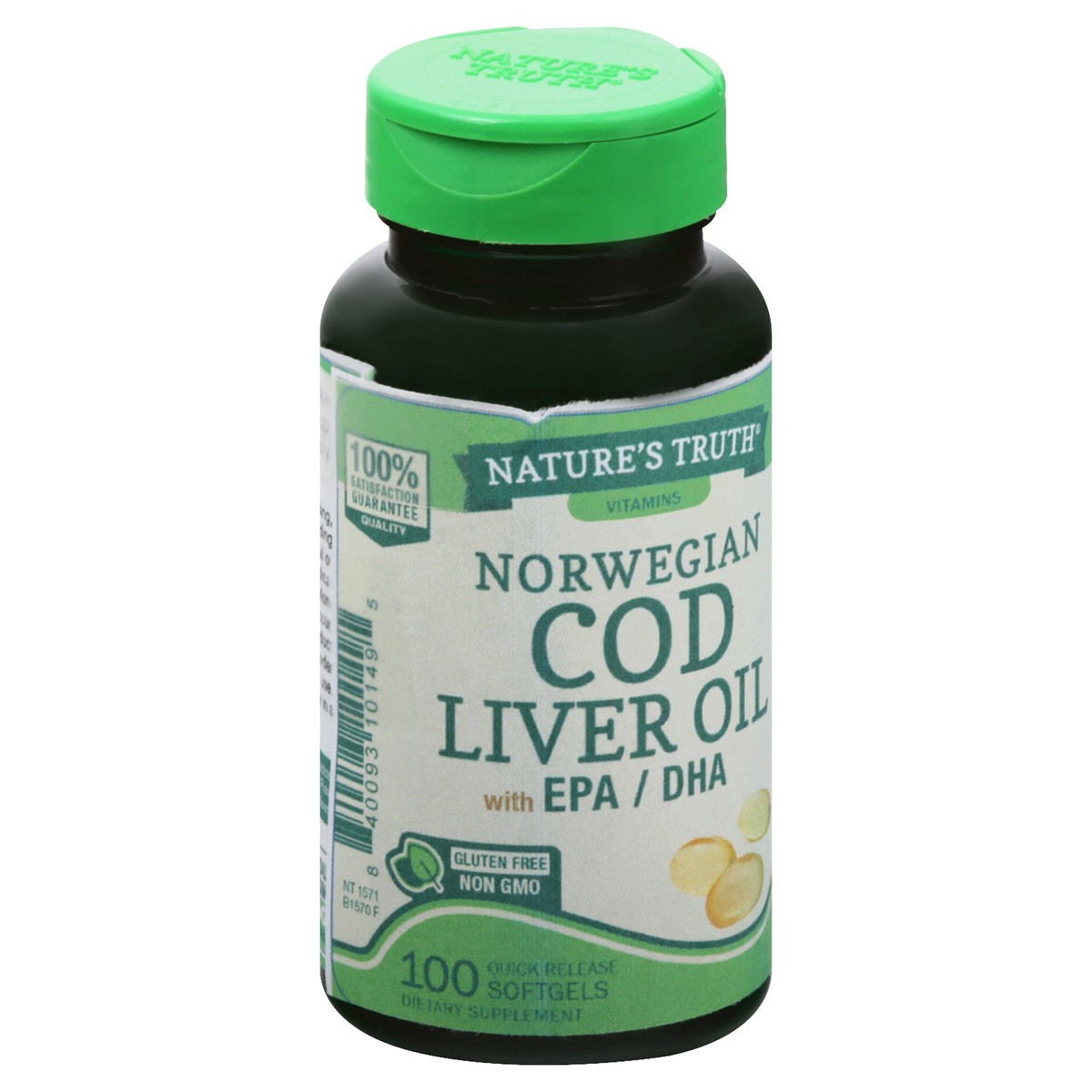 slide 2 of 9, Nature's Truth With EPA / DHA Softgels Cod Liver Oil 100 ea, 100 ct