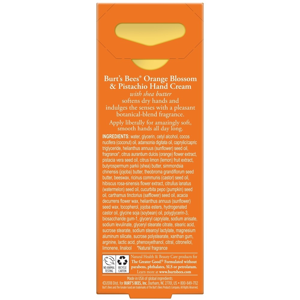 slide 2 of 5, Burt's Bees Hand Cream - Orange Blossom and Pistachio, 1 oz