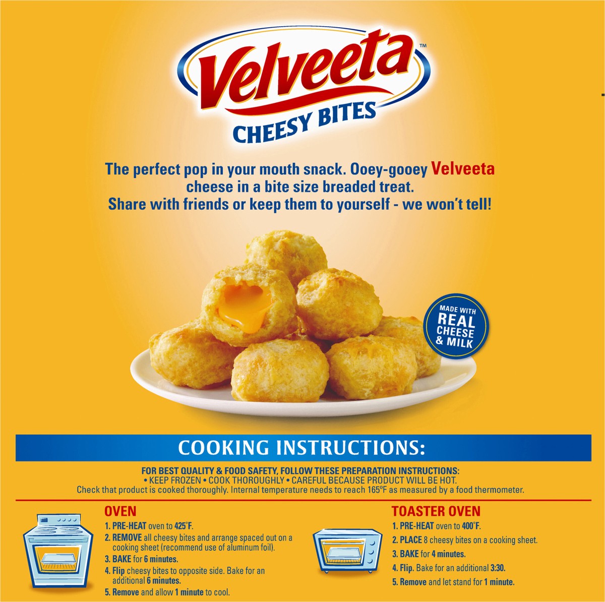 slide 5 of 13, Velveeta Original Cheesy Bites, Frozen Snack, 18 oz Box, 18 oz