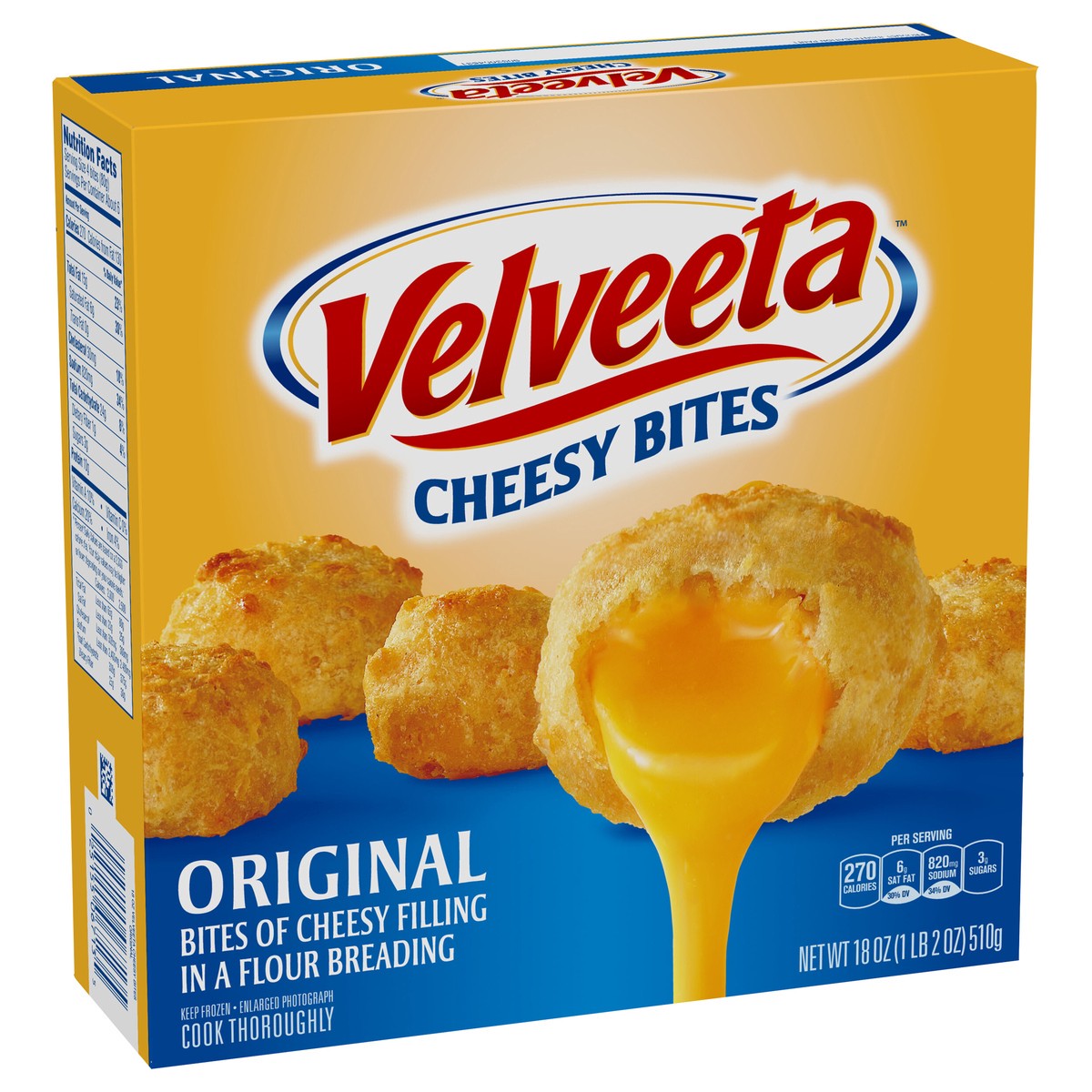 slide 10 of 13, Velveeta Original Cheesy Bites, Frozen Snack, 18 oz Box, 18 oz