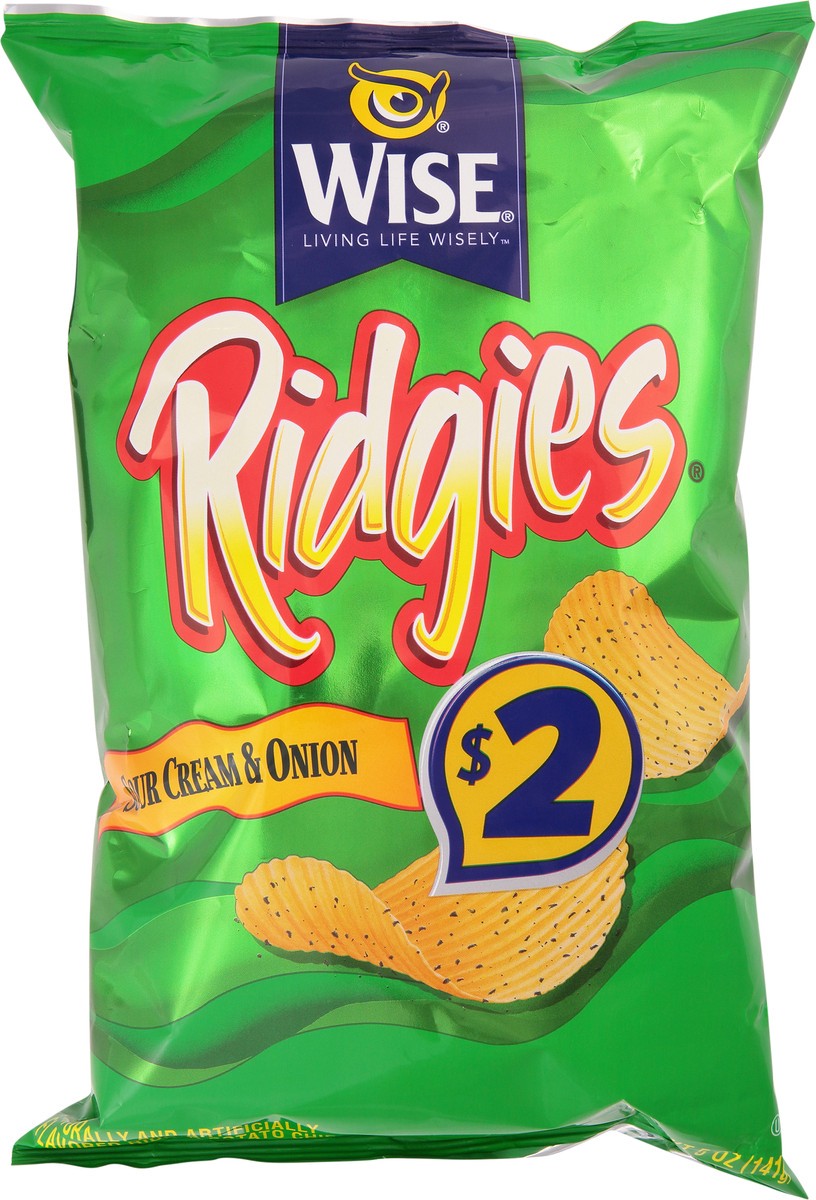 slide 1 of 14, Ridgies Sour Cream & Onion Potato Chips 5 oz, 5 oz