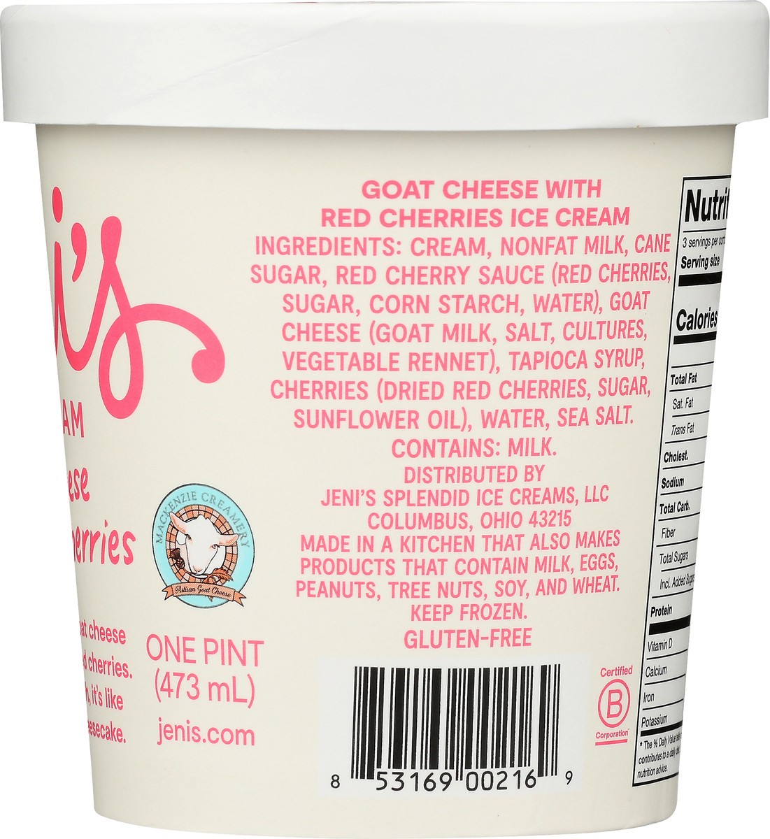 slide 2 of 12, Jeni's Goat Cheese with Red Cherries Ice Cream 1 ea, 1 ct