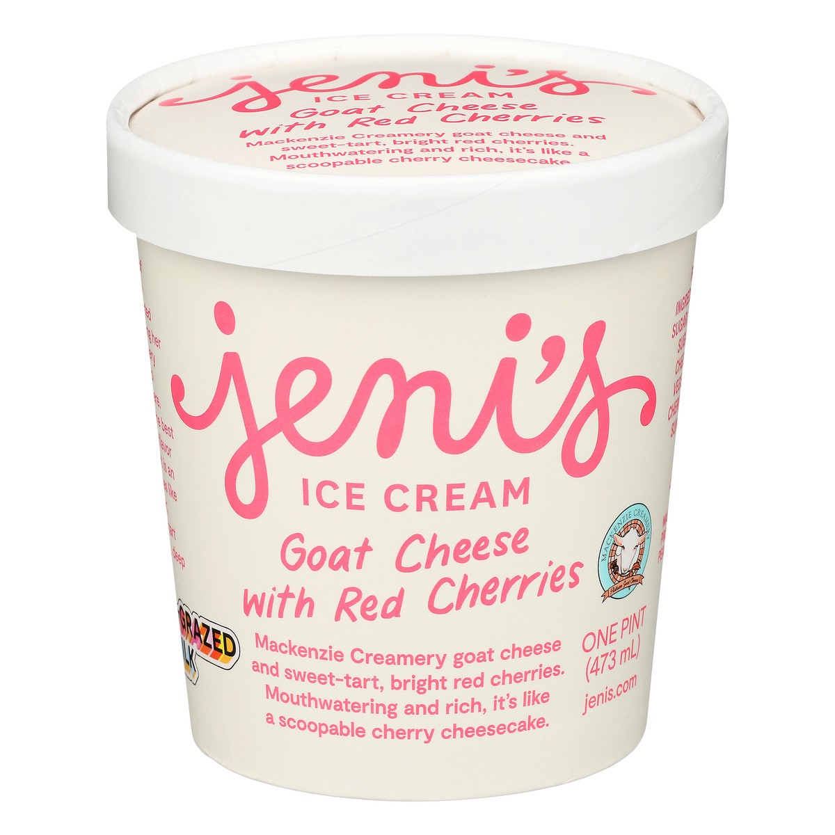 slide 1 of 12, Jeni's Goat Cheese with Red Cherries Ice Cream 1 ea, 1 ct