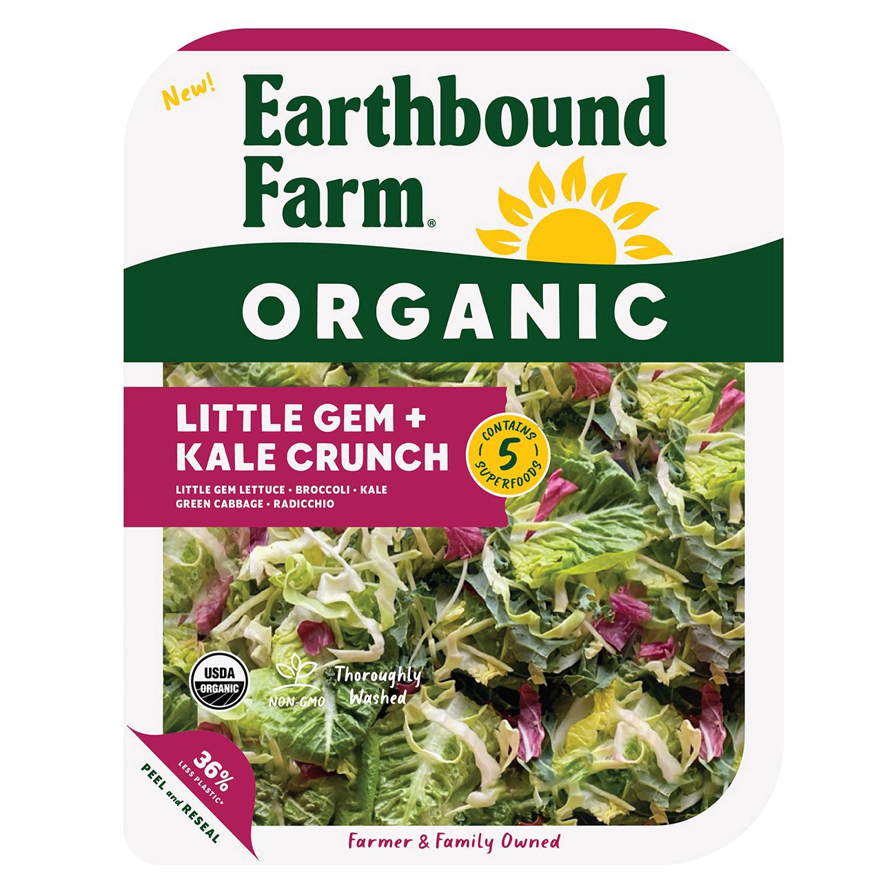 slide 1 of 1, Earthbound Farm Organic Little Gem Kale Crunch, 5.5 oz