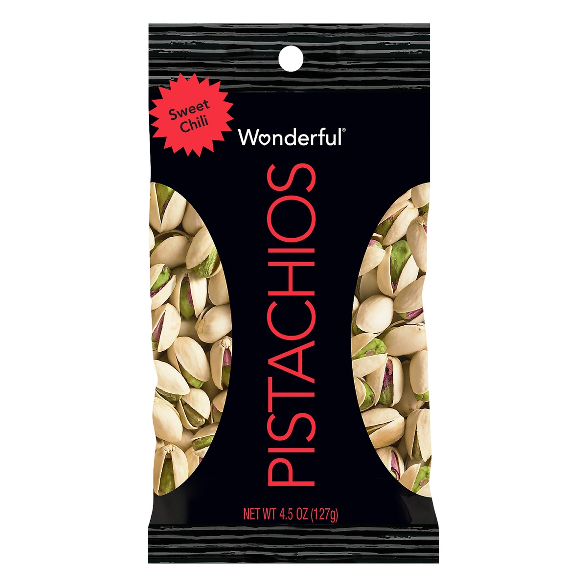 slide 1 of 1, Wonderful Sweet Chili Flavored In-Shell Pistachios, 4.5 oz