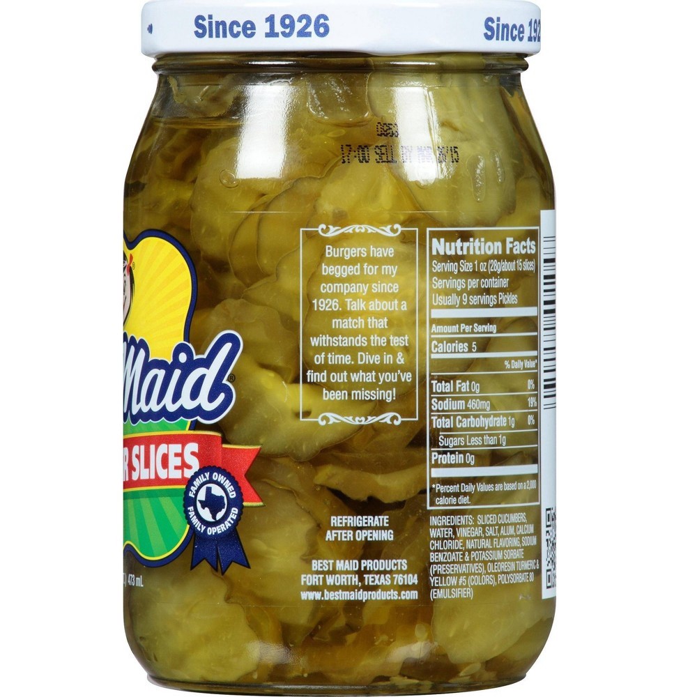 slide 4 of 4, Best Maid Hamburger Dill Pickle Slices, 16 oz