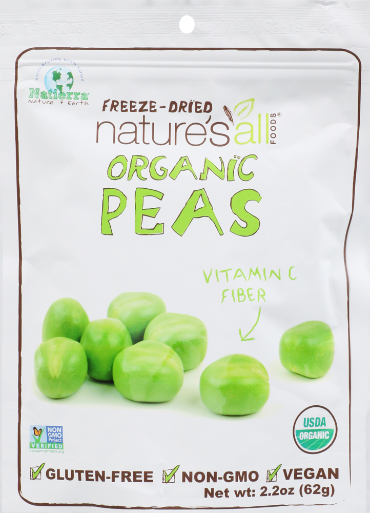slide 2 of 2, Nature's All Foods Organic Freeze Dried Peas, 2.2 oz