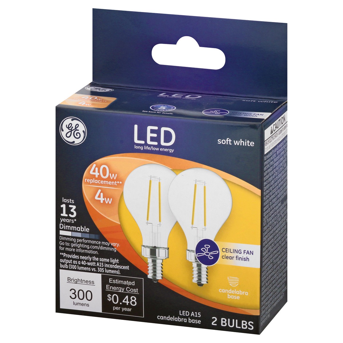 slide 6 of 9, GE Dimmable 4 Watts Soft White LED Bulbs 2 ea, 2 ct