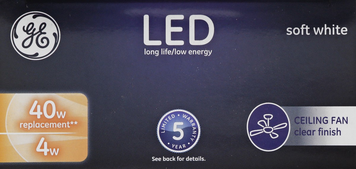 slide 9 of 9, GE Dimmable 4 Watts Soft White LED Bulbs 2 ea, 2 ct