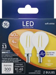 GE Dimmable 4 Watts Soft White LED Bulbs 2 ea