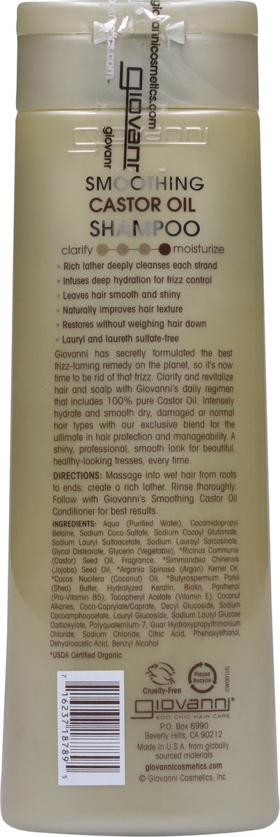 slide 5 of 9, Giovanni Smoothing Castor Oil Shampoo, 13.5 oz