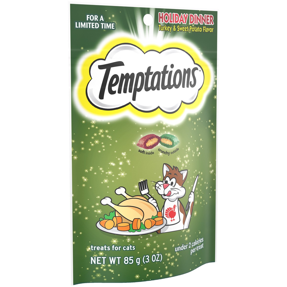 slide 2 of 9, Temptations Holiday Dinner Cat Treats 3 oz. Pouch, 3 oz
