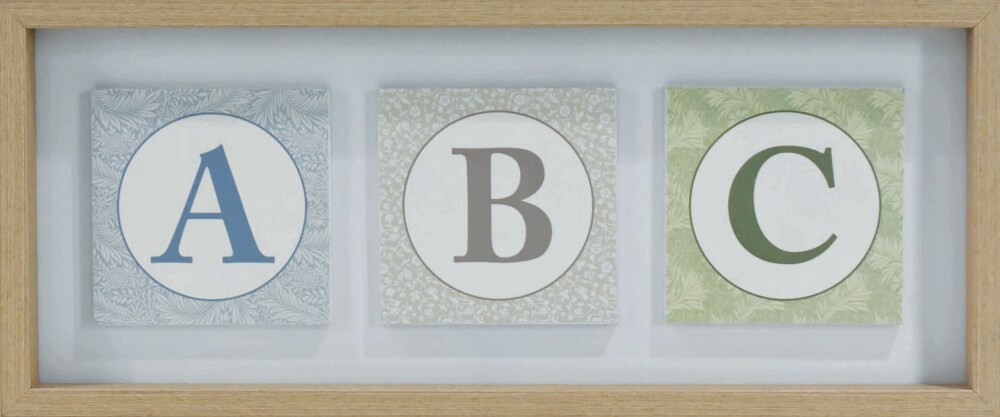 slide 1 of 1, ABC 20-by-9 Inch Framed Wall Art, 1 ct