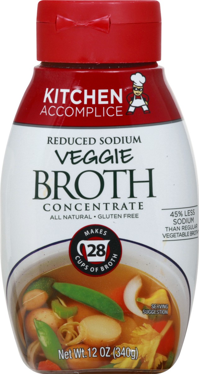 slide 1 of 9, Kitchen Accomplice Reduced Sodium Veggie Broth Concentrate 12 oz, 12 oz