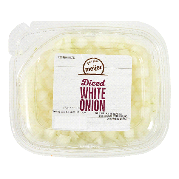 slide 1 of 1, Meijer Diced White Onion, Cut & Ready to Eat, 1 ct