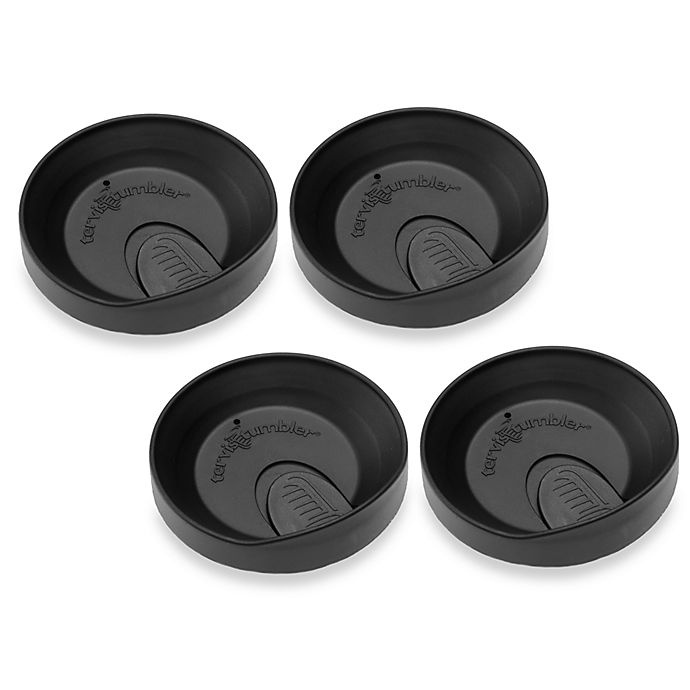 slide 1 of 1, Tervis Black Travel Lids, 4 ct; 16 oz