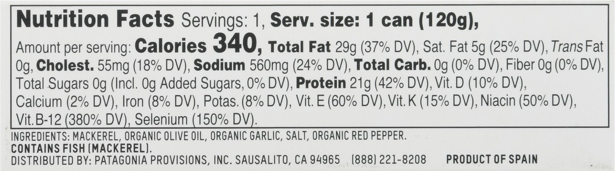 slide 9 of 9, Patagonia Provisions Roasted Garlic Mackerel 4.2 oz, 4.2 oz
