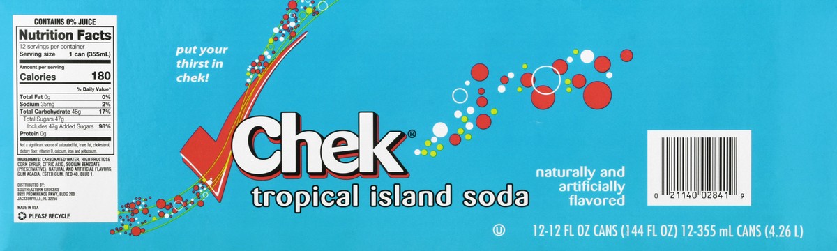 slide 10 of 13, Chek 12 Pack Tropical Island Soda 12 ea - 12 ct, 12 ct