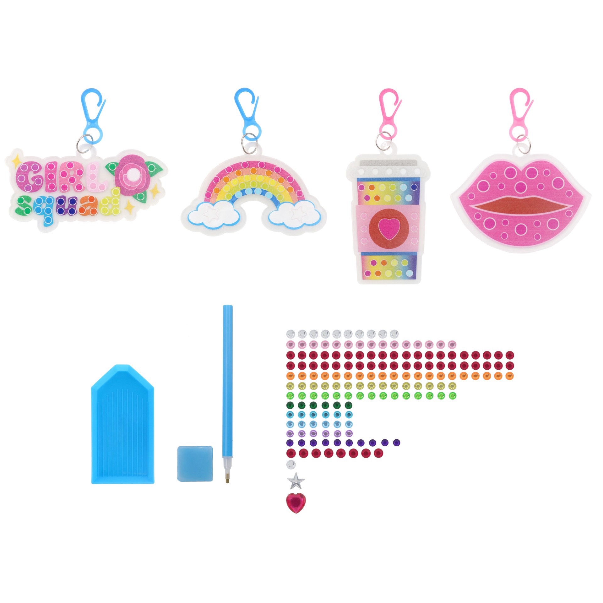 slide 2 of 3, Girl Squad Backpack Keychain Diamond Art Kit By Creatology, 9.63 in x 5.75 in x 0.77 in