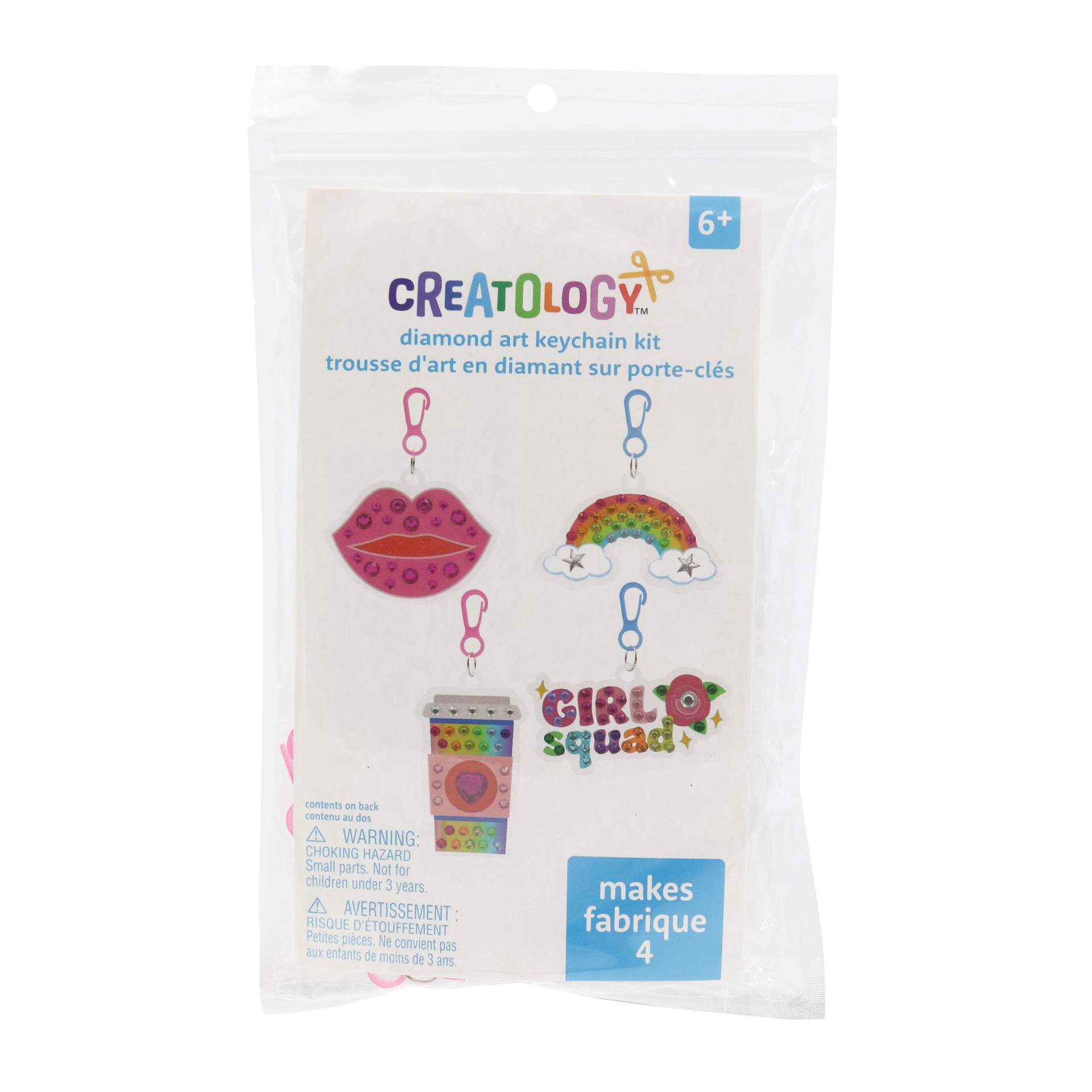 slide 3 of 3, Girl Squad Backpack Keychain Diamond Art Kit By Creatology, 9.63 in x 5.75 in x 0.77 in