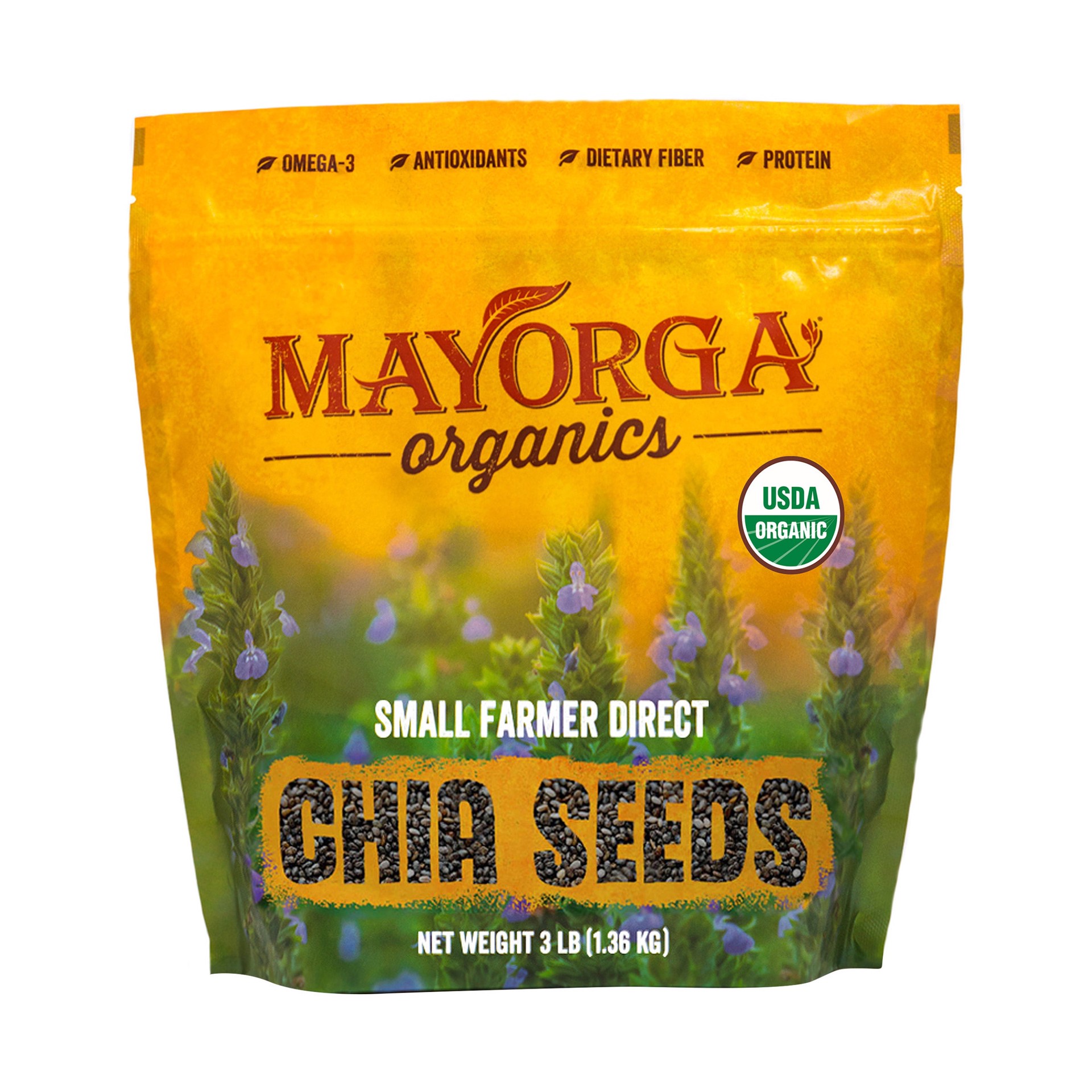 slide 1 of 2, Mayorga Organic Chia Seeds, 3 lbs, 