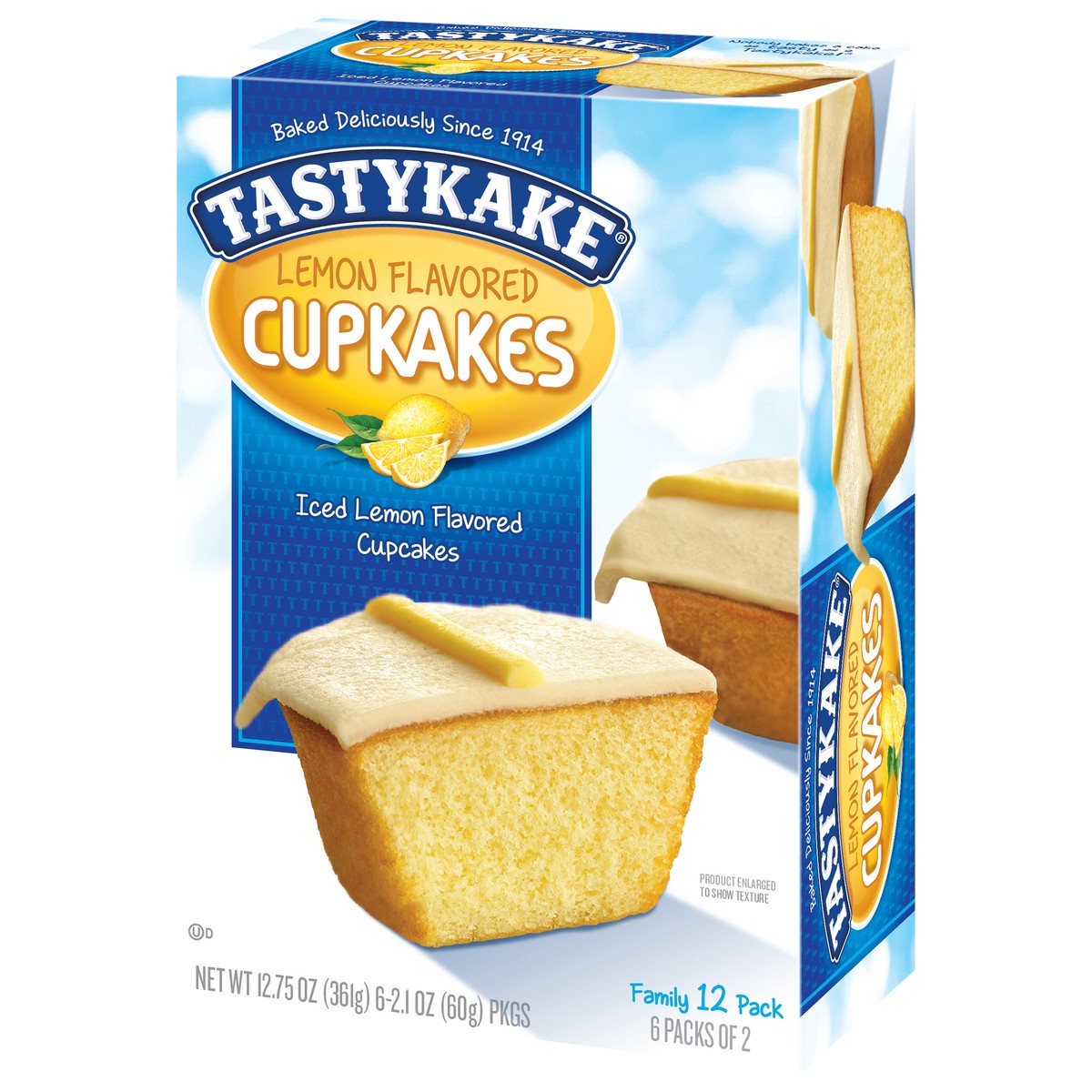 slide 3 of 9, Tastykake Lemon Flavored Cupkakes, Iced Cupcakes, 12 Count, 12.75 oz, 6 ct