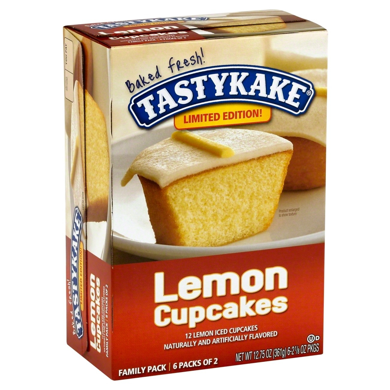 slide 1 of 8, Tastykake Lemon Cupcakes, 6 ct; 2.13 oz