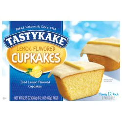 Tastykake Lemon Flavored Cupkakes, Iced Cupcakes, 12 Count, 12.75 oz