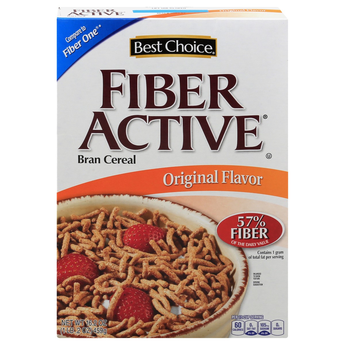 slide 1 of 10, Best Choice Fiber Active Bran Cereal Original Flavor, 16.2 oz