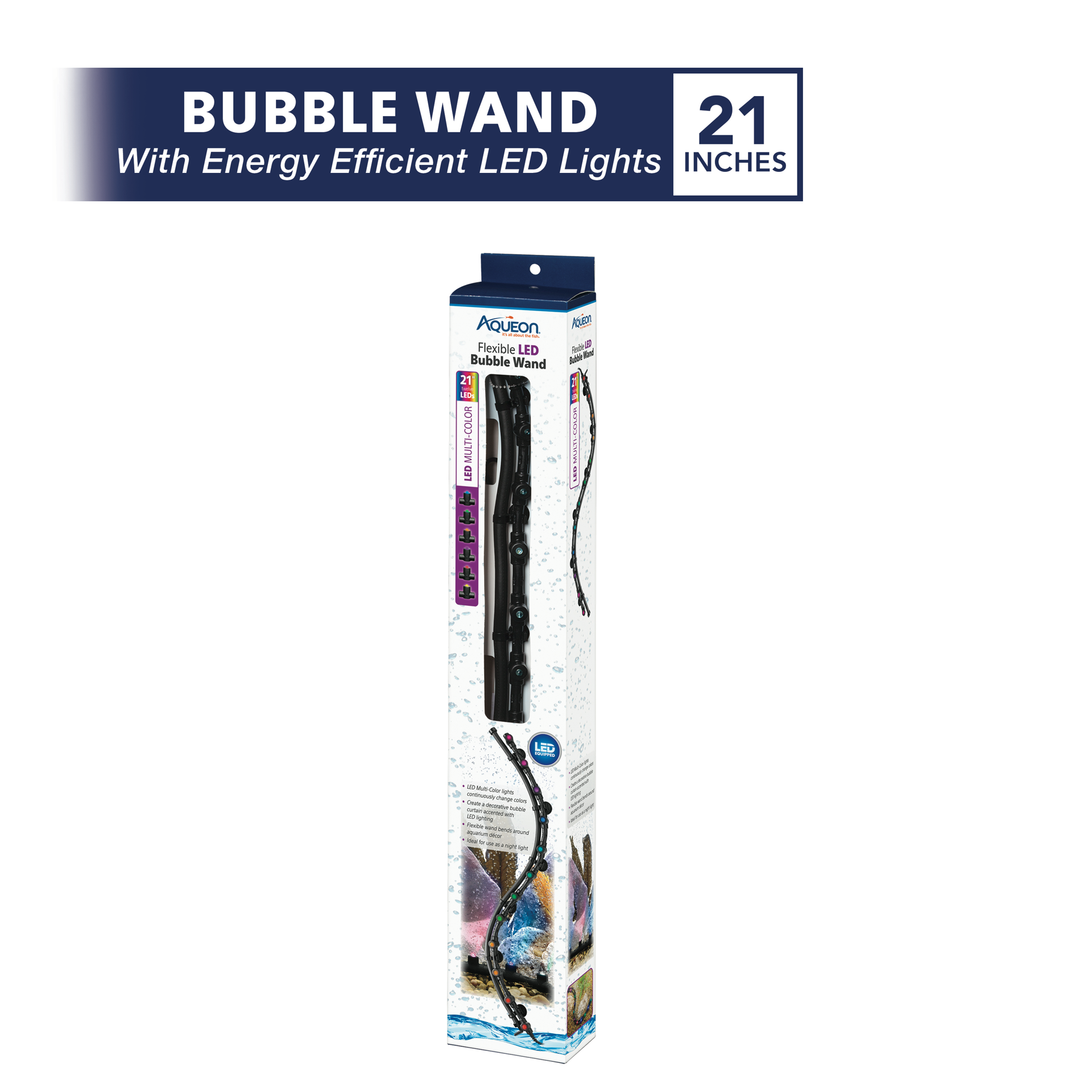 slide 6 of 7, Aqueon Flexible LED Bubble Wand Multi Color 21 Inches, 1 ct