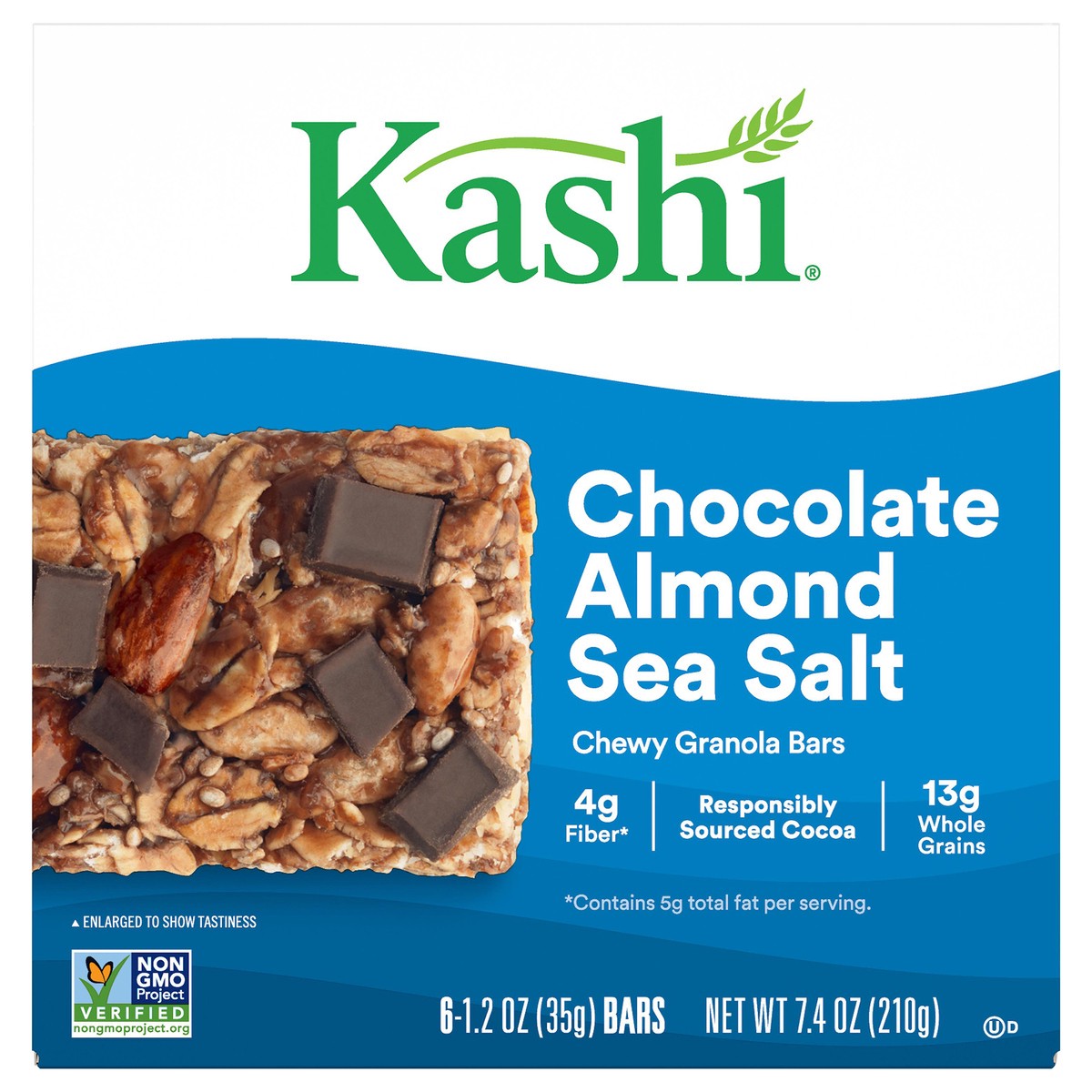 slide 1 of 5, Kashi Chewy Granola Bars, Chocolate Almond Sea Salt, 7.4 oz, 6 Count, 7.4 oz