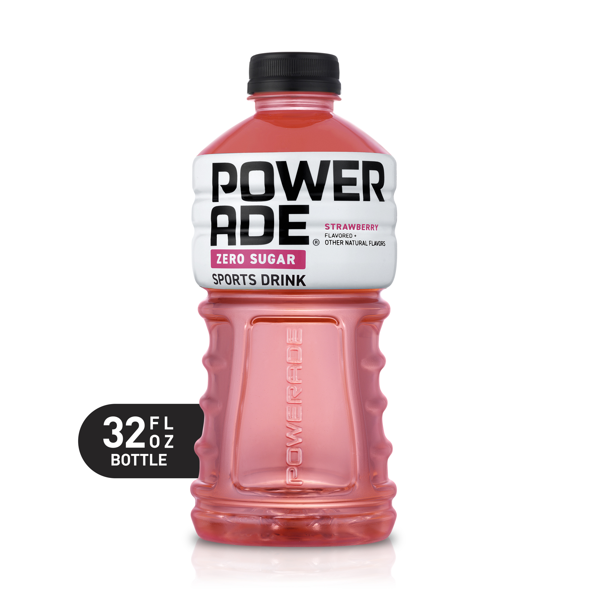 slide 1 of 4, POWERADE Zero Sugar Strawberry, ION4 Electrolyte Enhanced Fruit Flavored Zero Sugar Zero Calorie Sports Drink w/ Vitamins B3, B6, and B12, Replenish Sodium, Calcium, Potassium, Magnesium, 32 fl oz, 32 fl oz