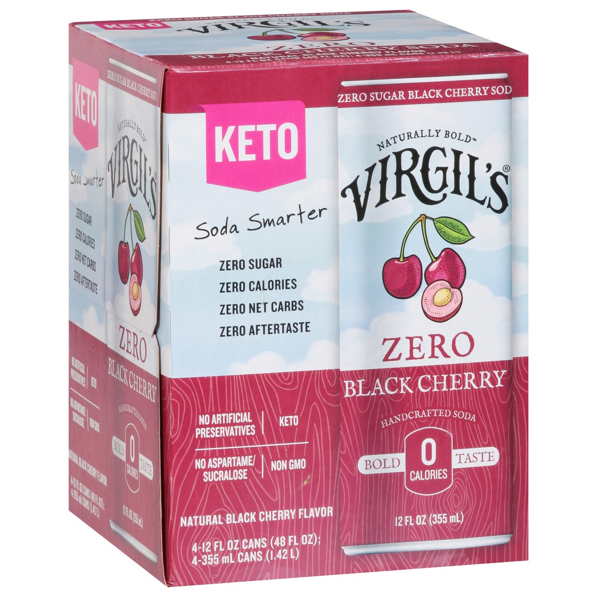slide 8 of 15, Virgil's Zero Sugar Black Cherry Soda - 48 fl oz, 48 fl oz