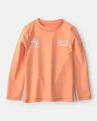 Carters Boys West Coast Surf' Long-Sleeve Rashguard Top - Orange Orange 10