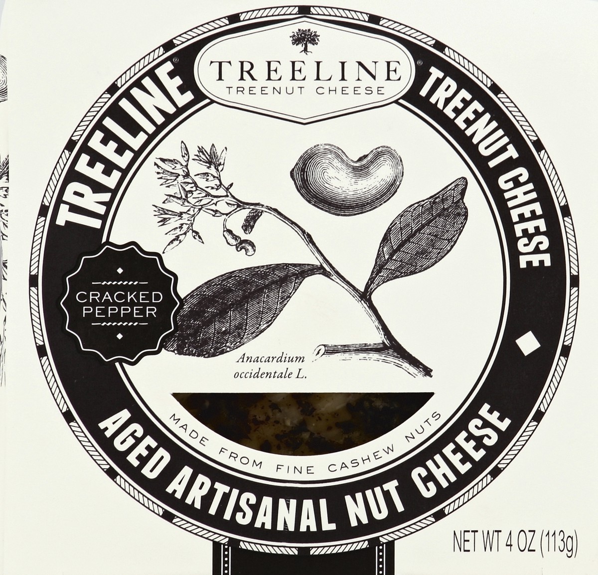 slide 2 of 4, Treeline Cheese Artisanal Cracked Pepper Treenut Che, 3.9 oz