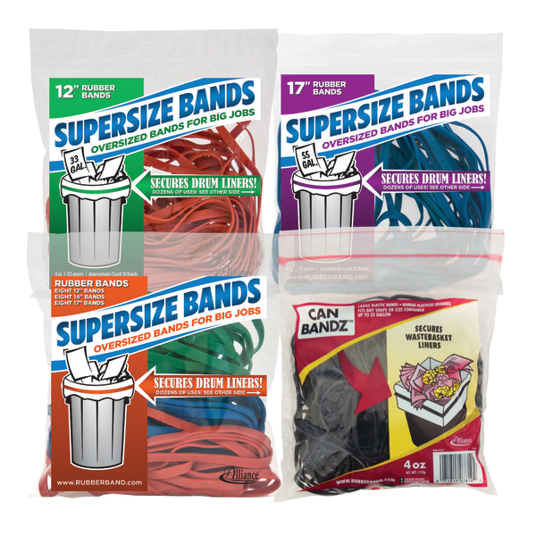 slide 9 of 10, Alliance Supersize Bands, Assorted Colors/Sizes, Bag Of 24, 24 ct