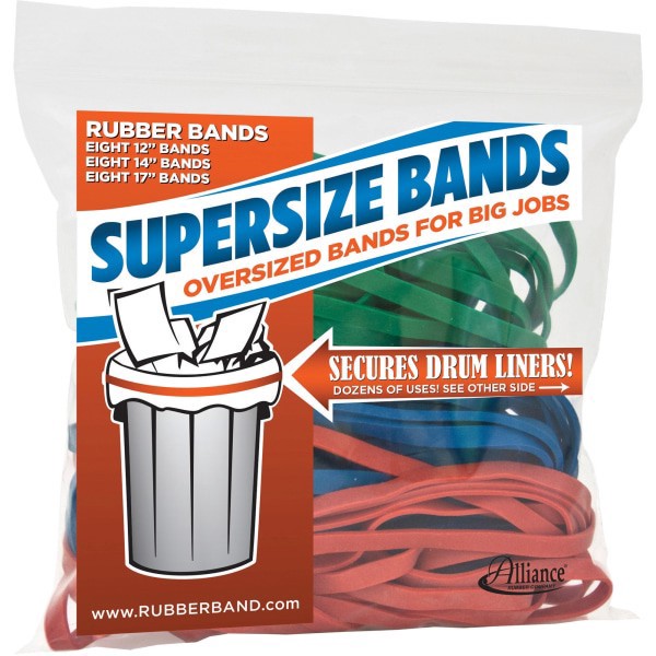slide 5 of 10, Alliance Supersize Bands, Assorted Colors/Sizes, Bag Of 24, 24 ct