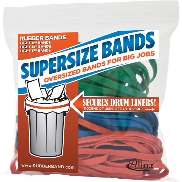 slide 10 of 10, Alliance Supersize Bands, Assorted Colors/Sizes, Bag Of 24, 24 ct