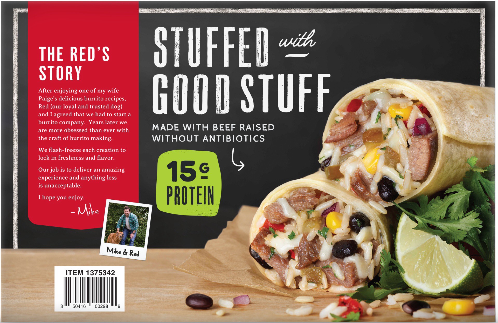 slide 2 of 3, Red's All Natural Steak Cilantro Burrito, 